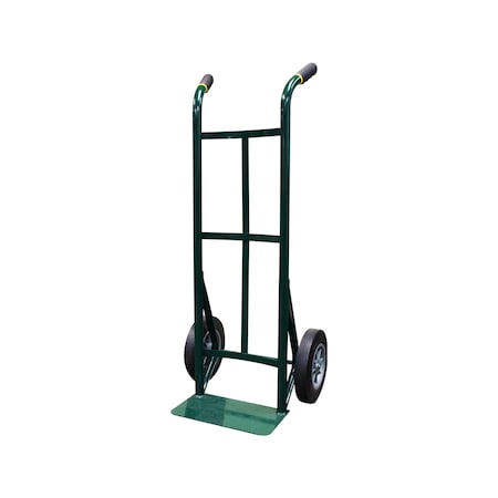 Heavy Duty Green Steel Hand Truck600lb Cap, 10 Solid Rubber Wheels